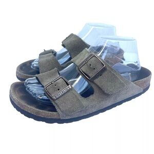 Birkenstock WOMENS Arizona sandals sz 39 US 8/8.5 tan suede slip on casual boho